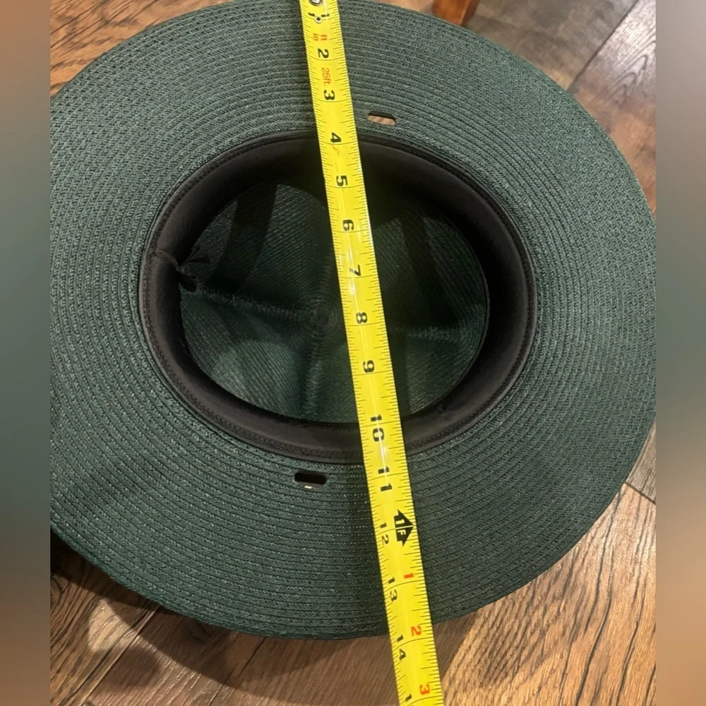 The Lawman Genuine Milan Mens Straw Western Fedora Style Hat Green